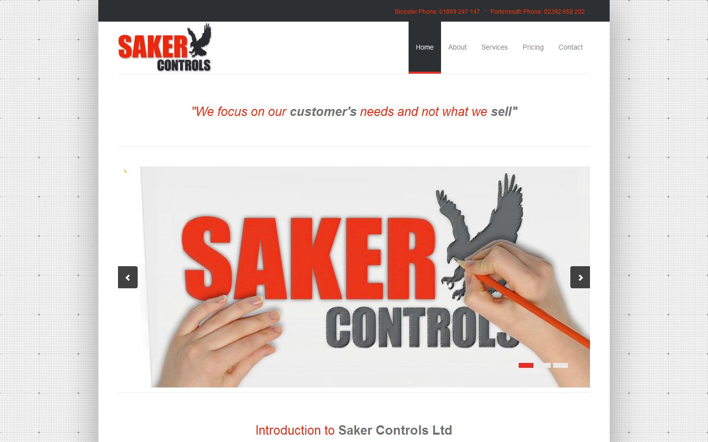 Saker Controls Ltd Website