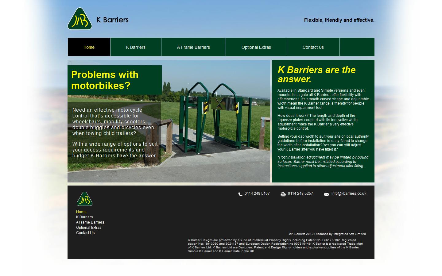 K Barriers Ltd Website
