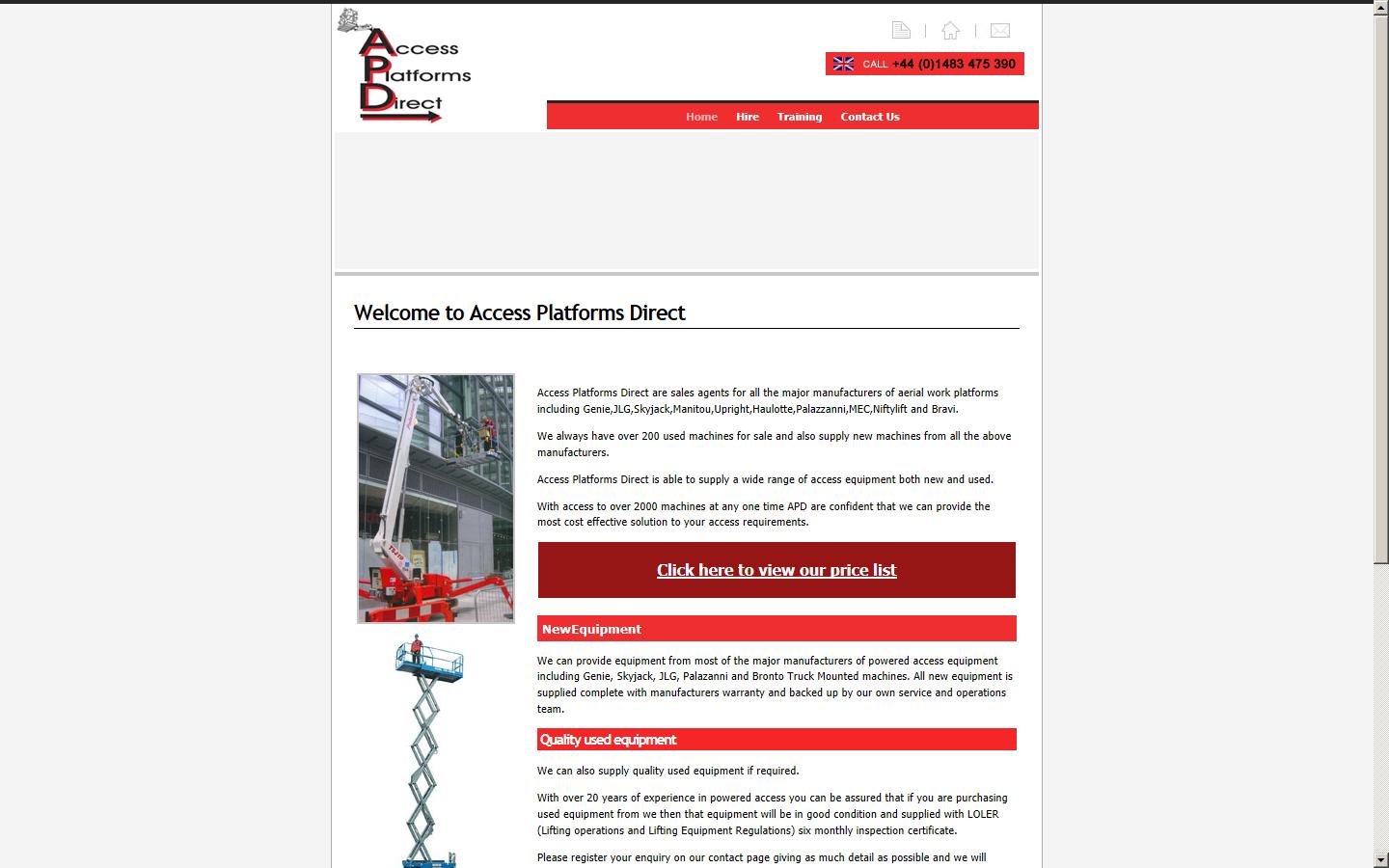 Access Platforms Direct Ltd Website