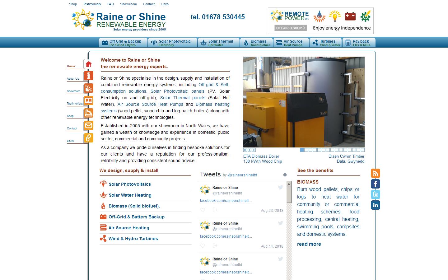 Raine Or Shine Alternative Energy Website