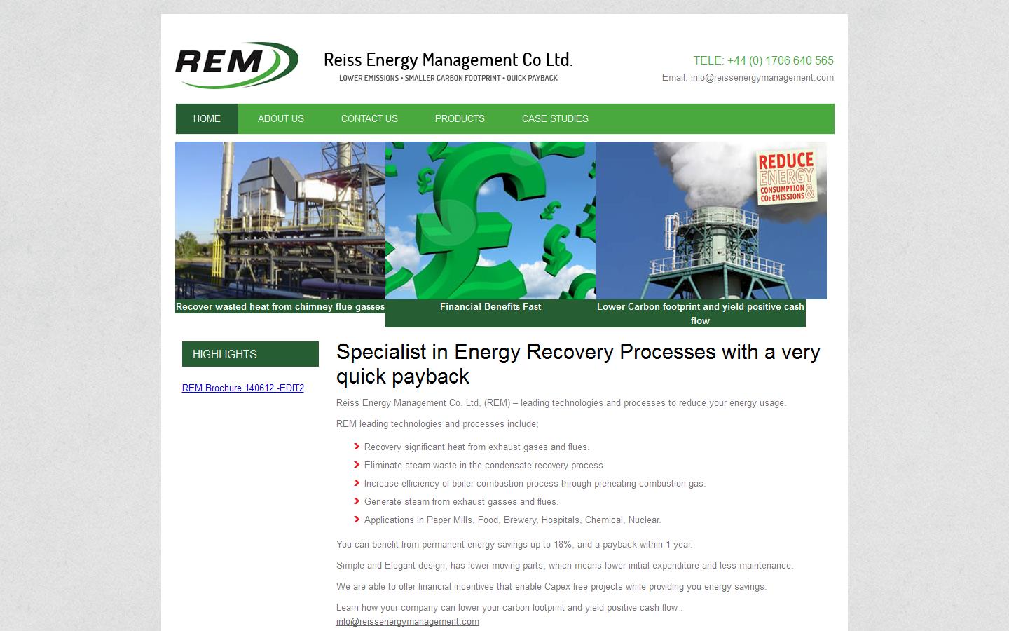 Reiss Energy Management Co. Ltd Website