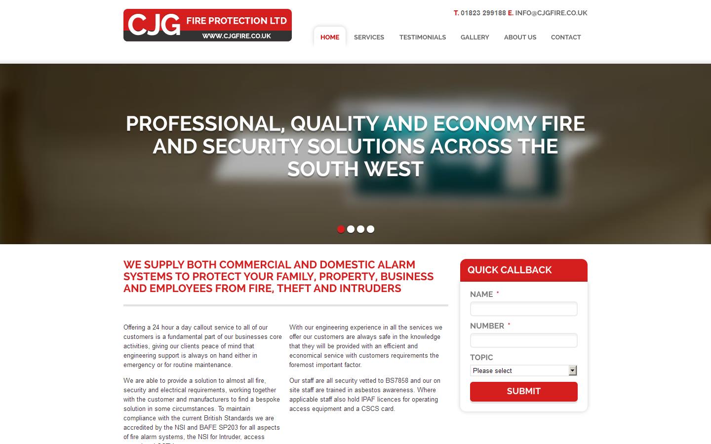 CJG Fire Protection Ltd Website