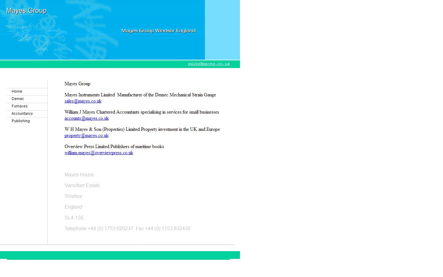 Mayes Instruments Ltd Website