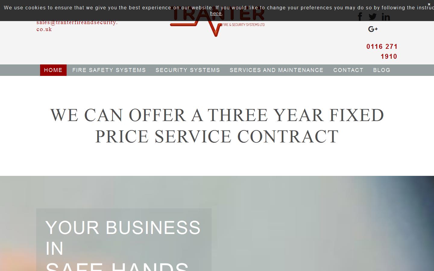 Tranter Fire & Security Website