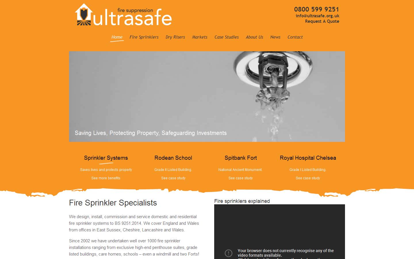 Ultrasafe Fire Suppression Website