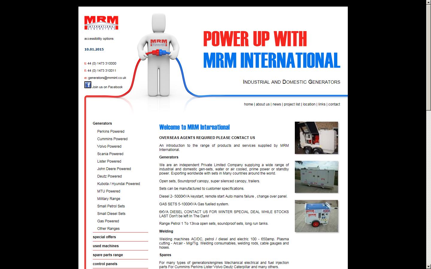 M R M International Generators Ltd Website