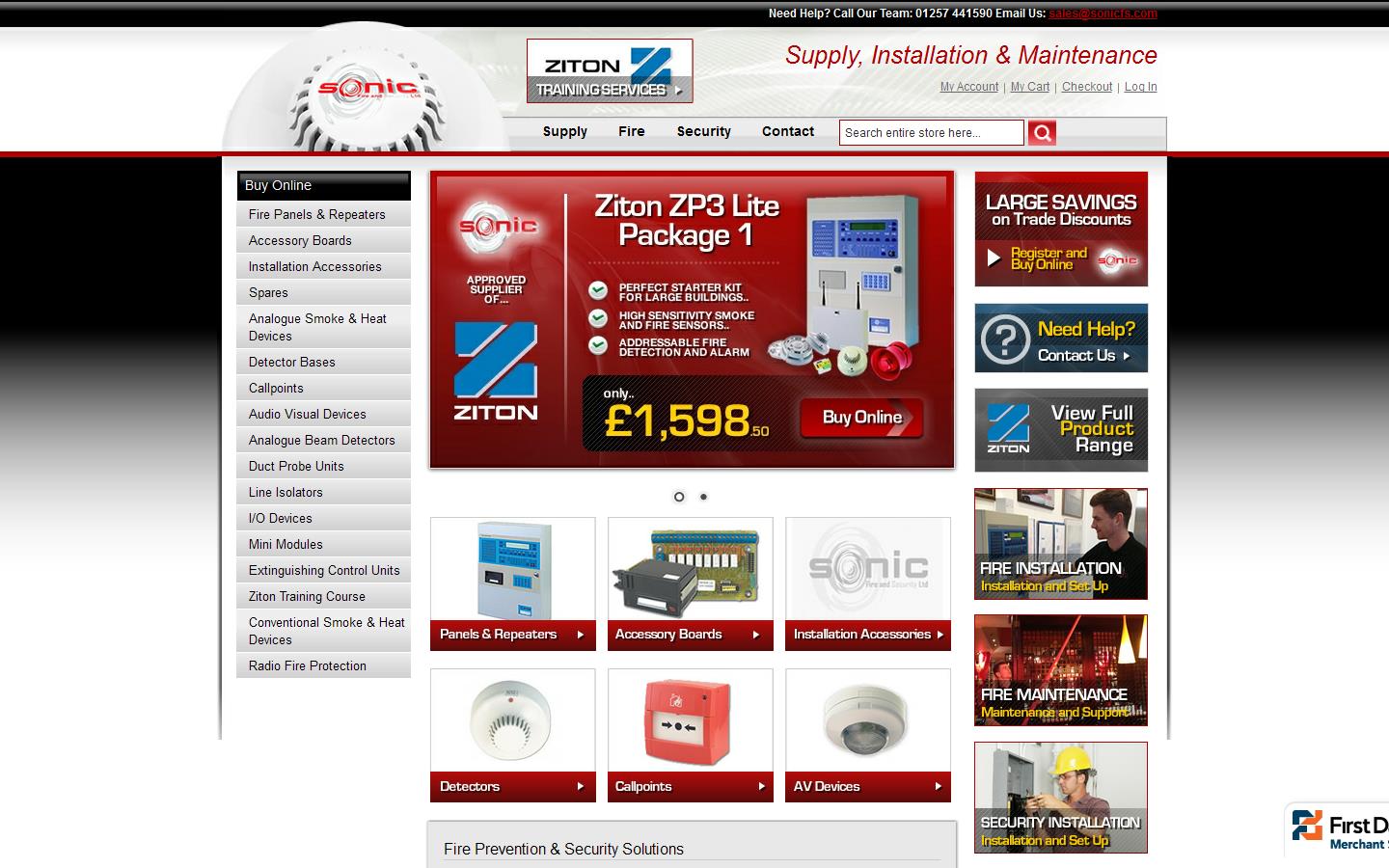 Sonic Fire & Security Website