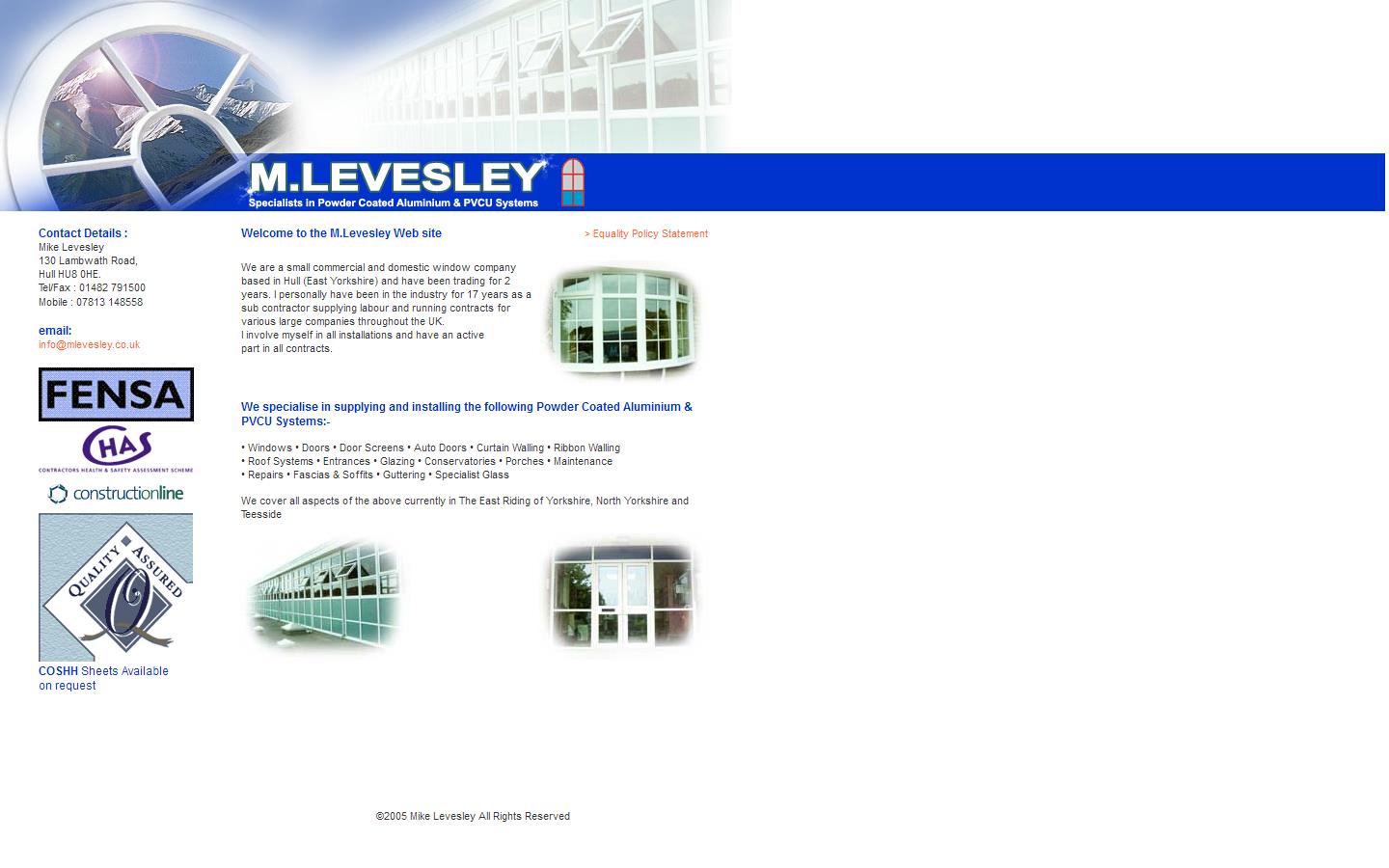 M Levesley Window Control Systems Ltd Website