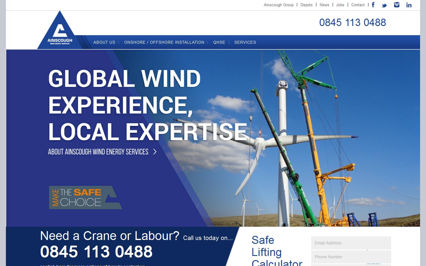 Ainscough Wind Energy Services Ltd Website