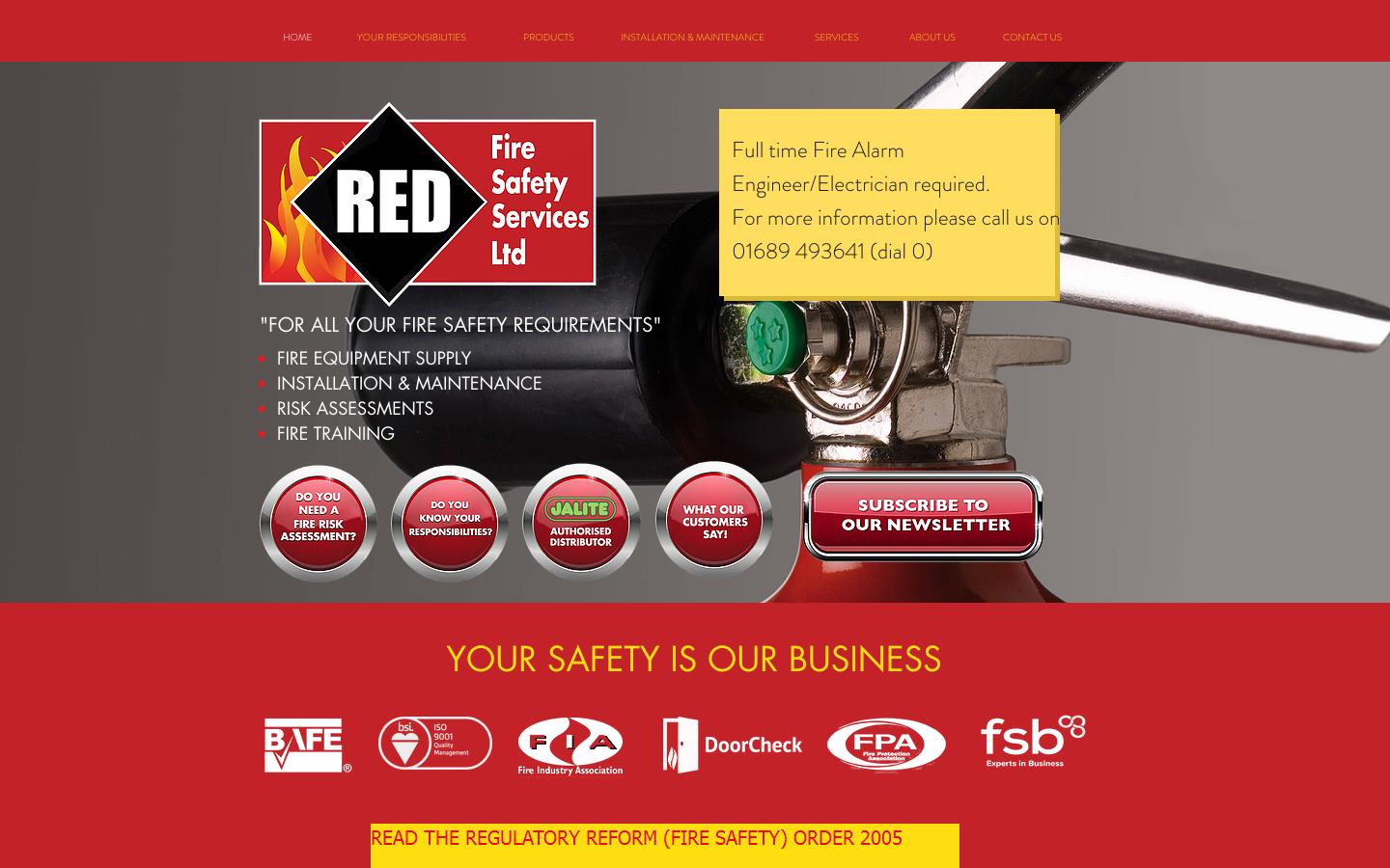 Red Fire Safety Services Website