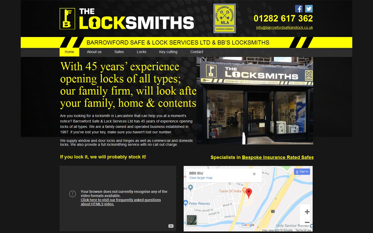 Barrowford Safe & Lock Services Ltd Website