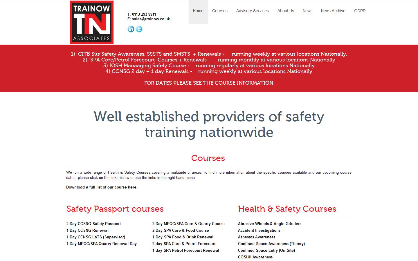 Trainow Associates Website