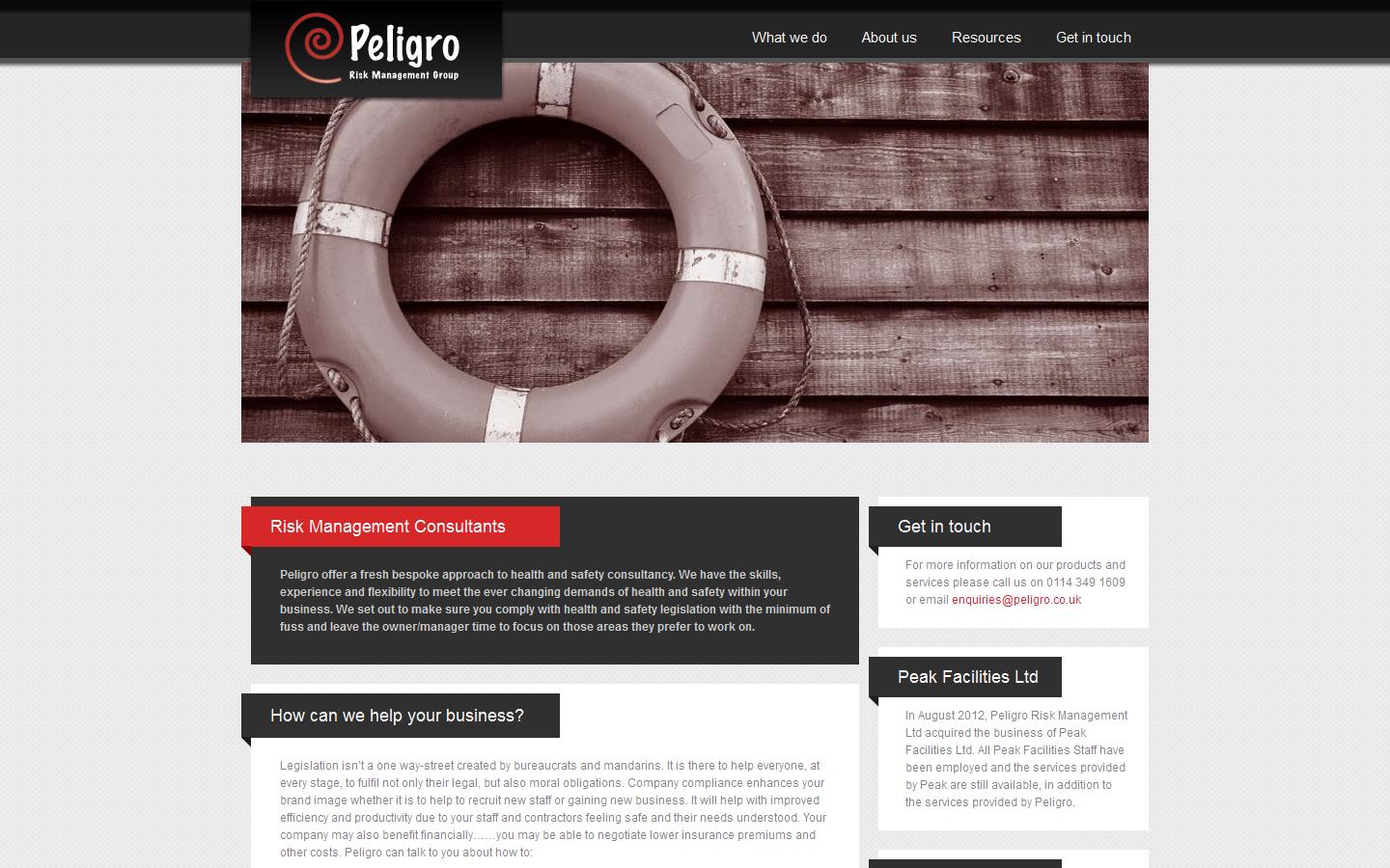 Peligro Risk Management Ltd Website