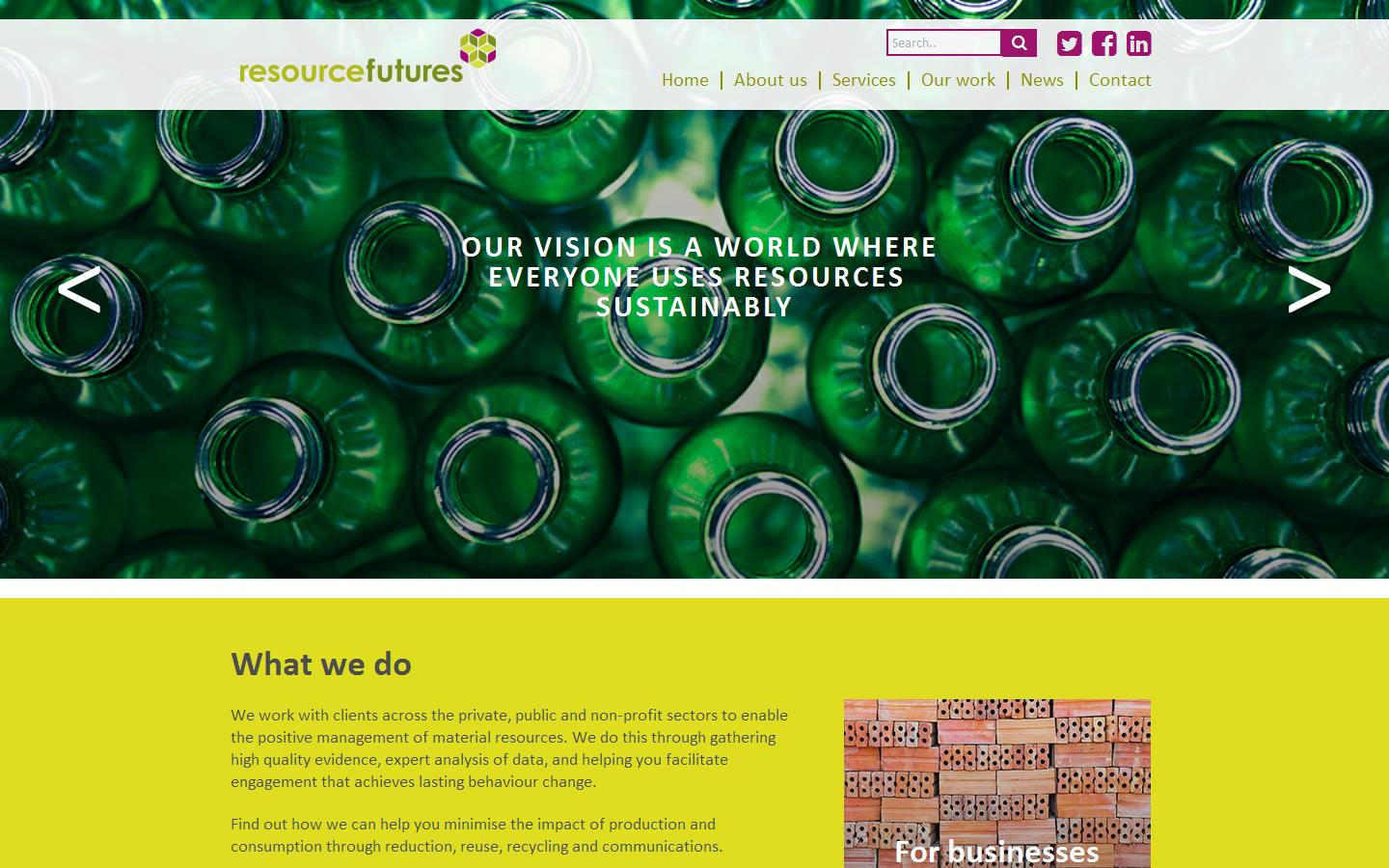 Resource Futures Within the Create Centre Website