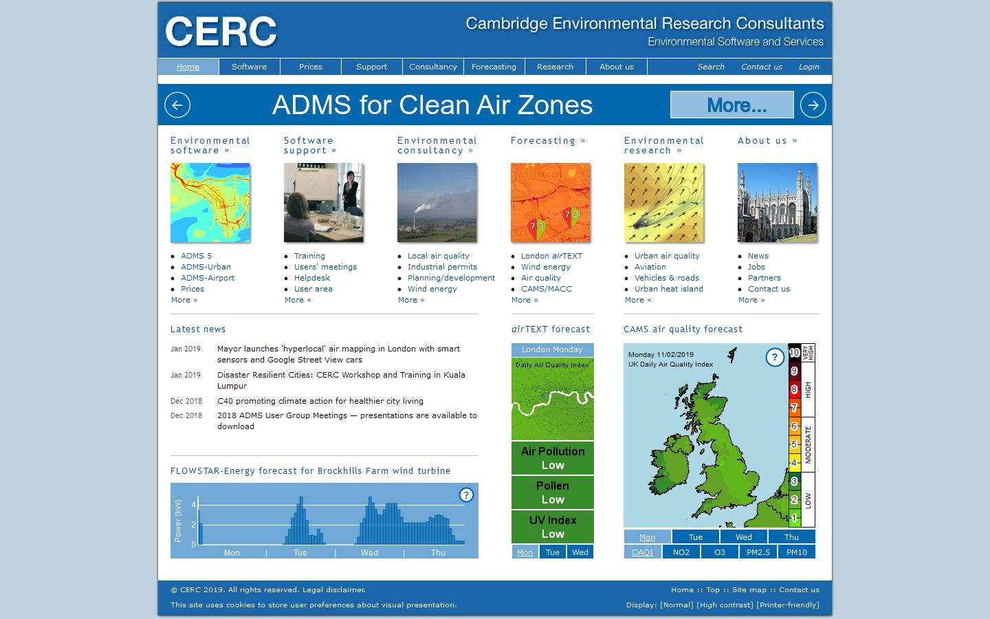 Cambridge Environmental Research Consultants Ltd Website