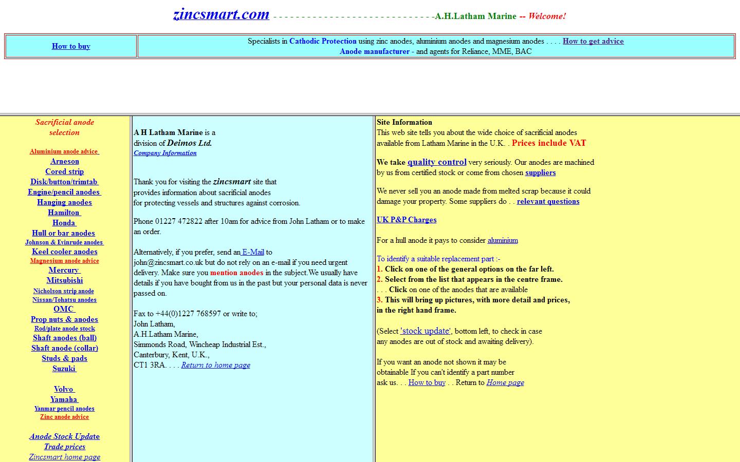 A H Latham Marine Website