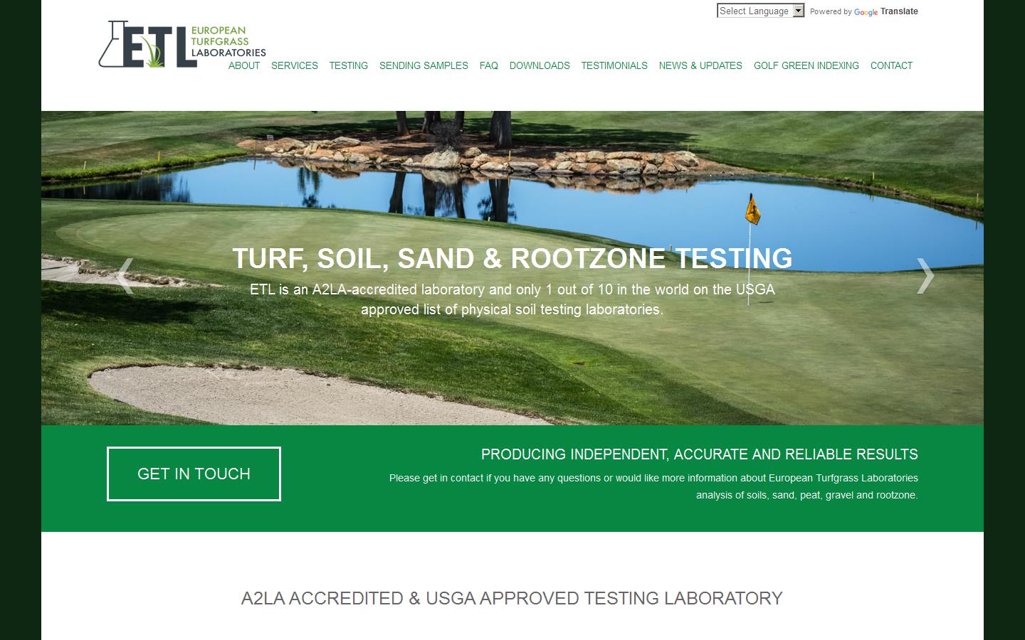 European Turfgrass Laboratories Ltd Website
