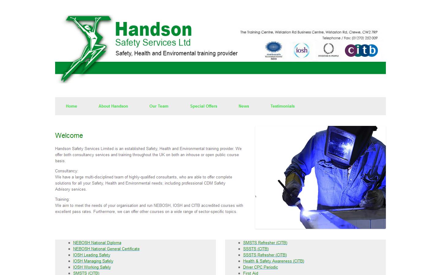 Hands on Safety Services Ltd Website