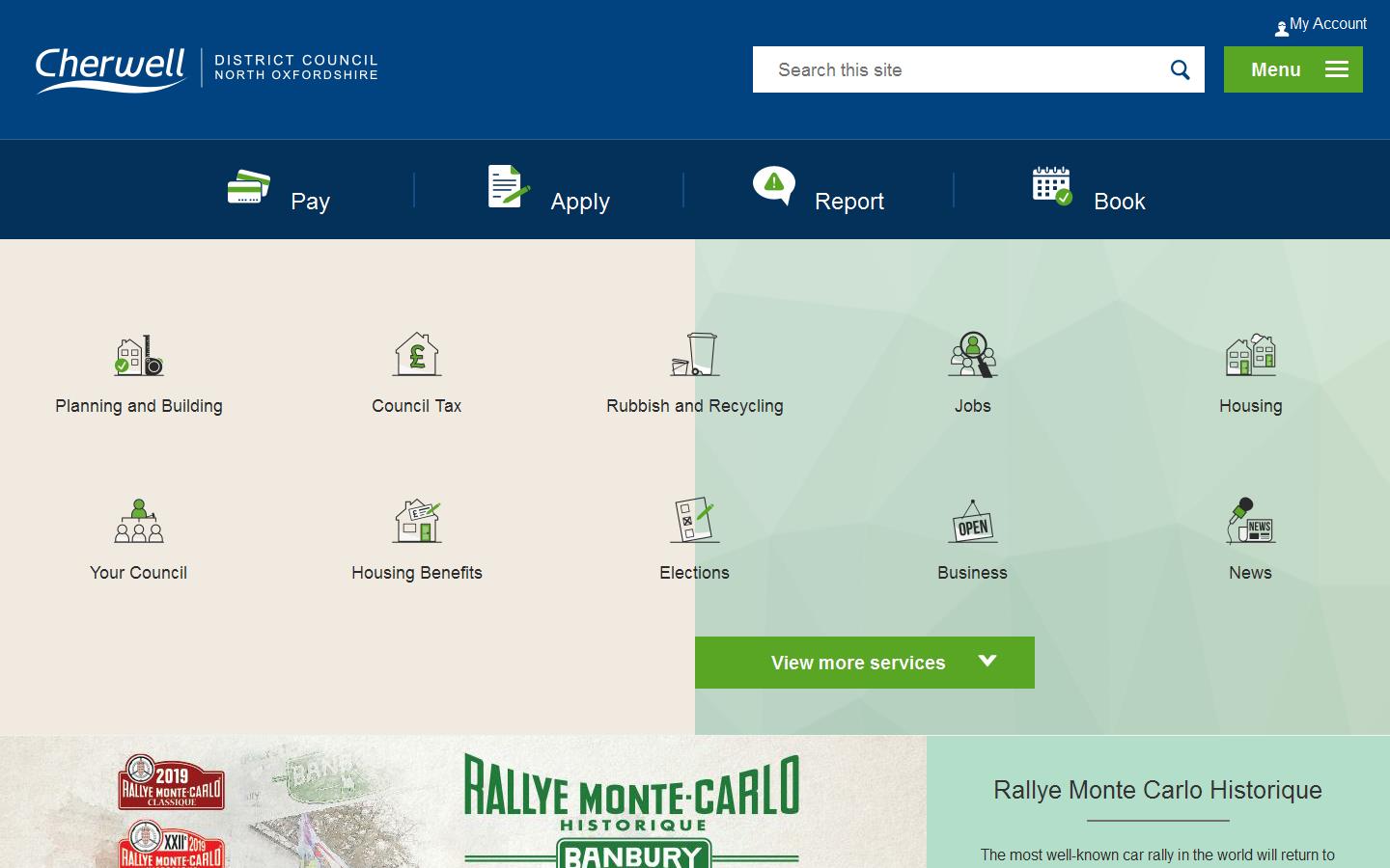 Cherwell District Council Environmental Services Website
