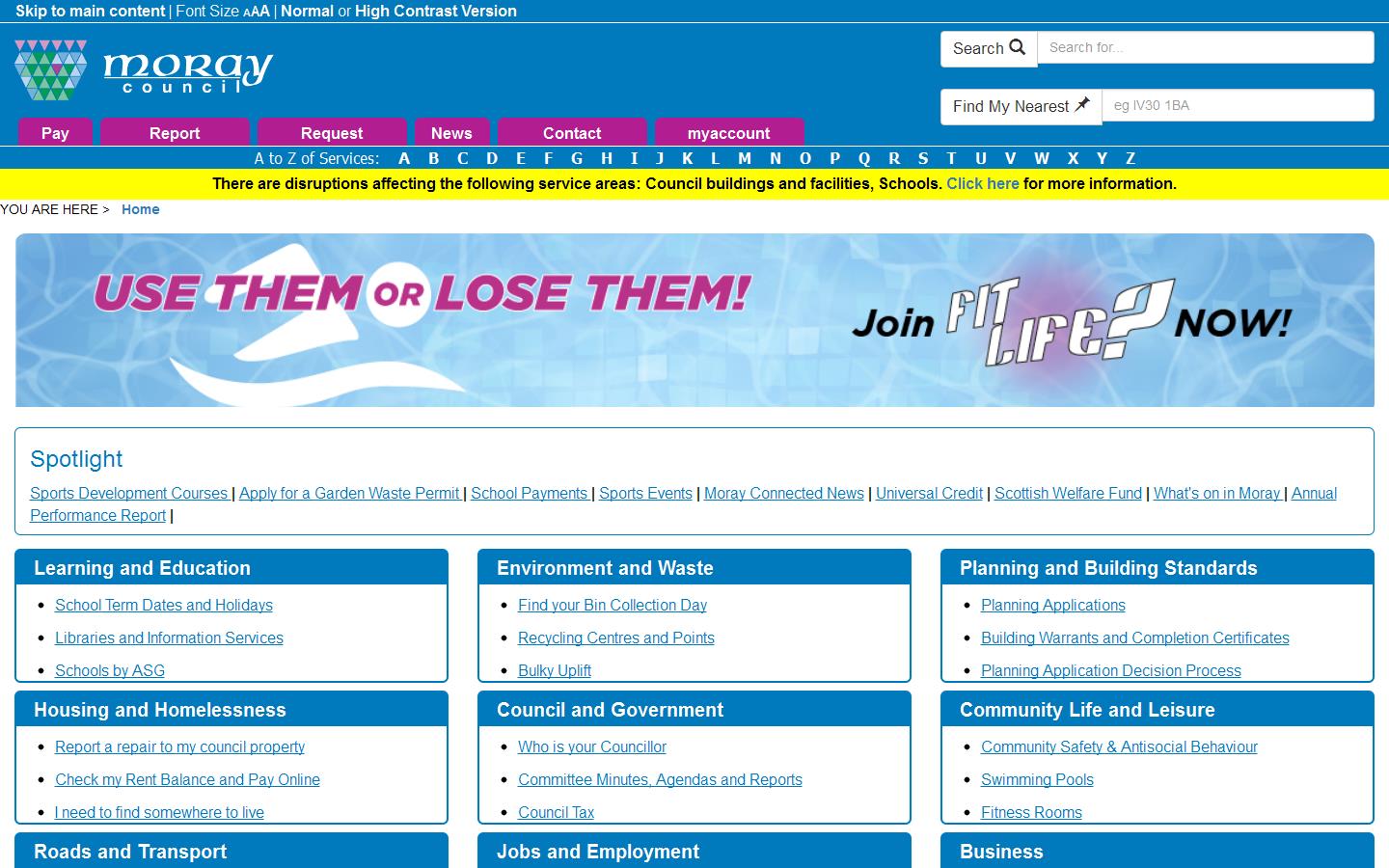 The Moray Council Fleet Services Website