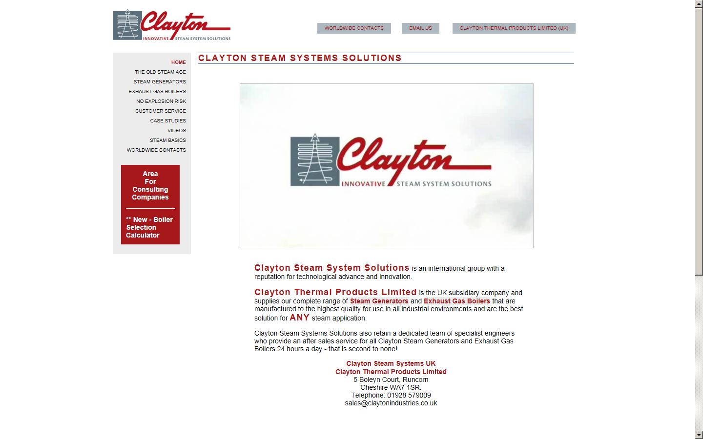 Clayton Thermal Products Ltd (a division of Clayton Industries) Website