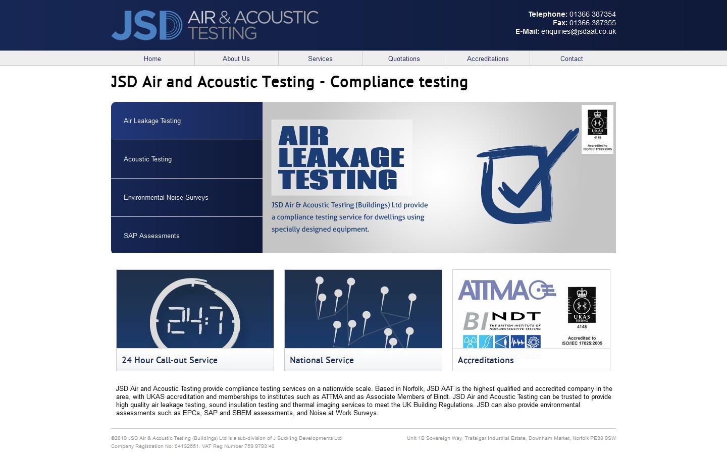JSD Air & Acoustic Testing Website