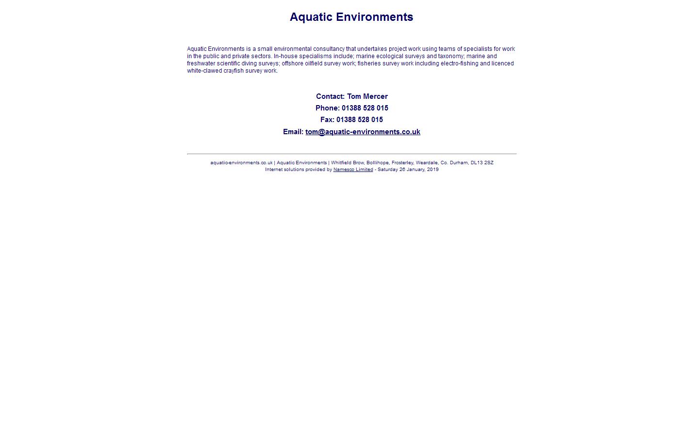 Aquatic Environments Website