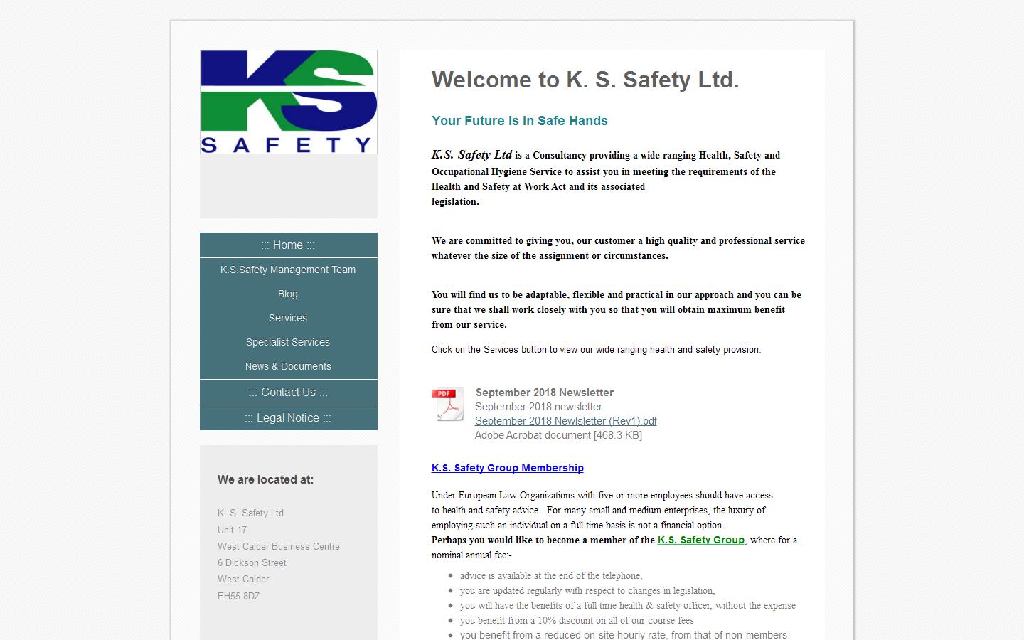 K S Safety Ltd Website