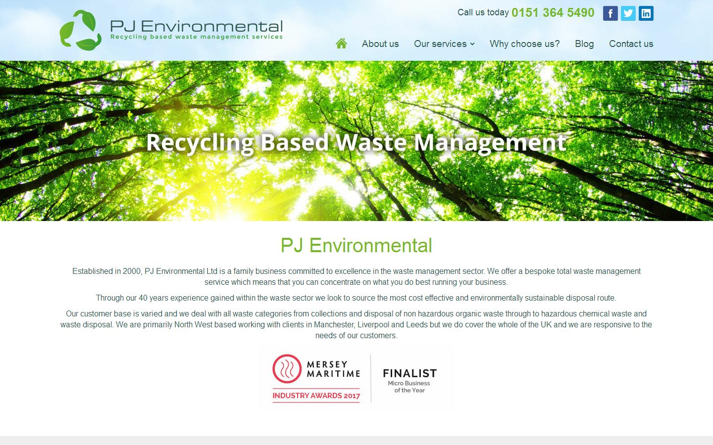 P J Environmental Ltd Website