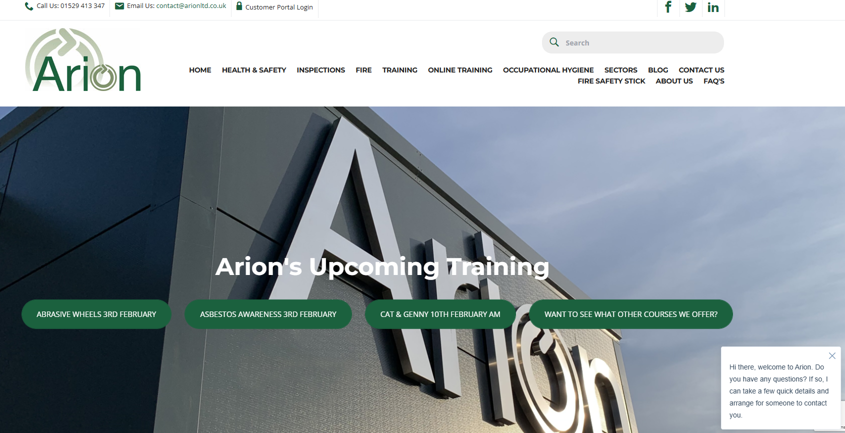 Arion Training & Development Ltd Website