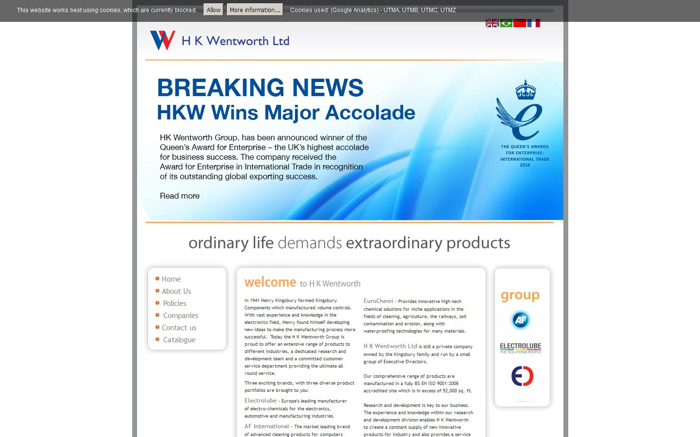 H K Wentworth Ltd Website