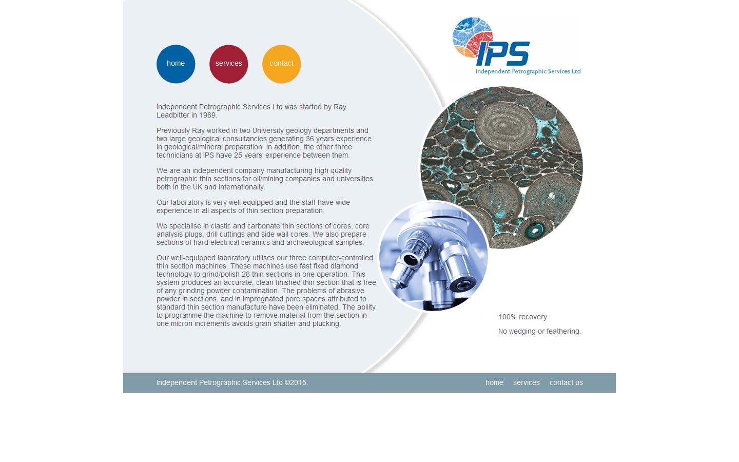 Independent Petrographic Services Ltd Website