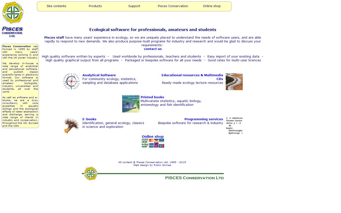 Pisces Conservation Ltd Website