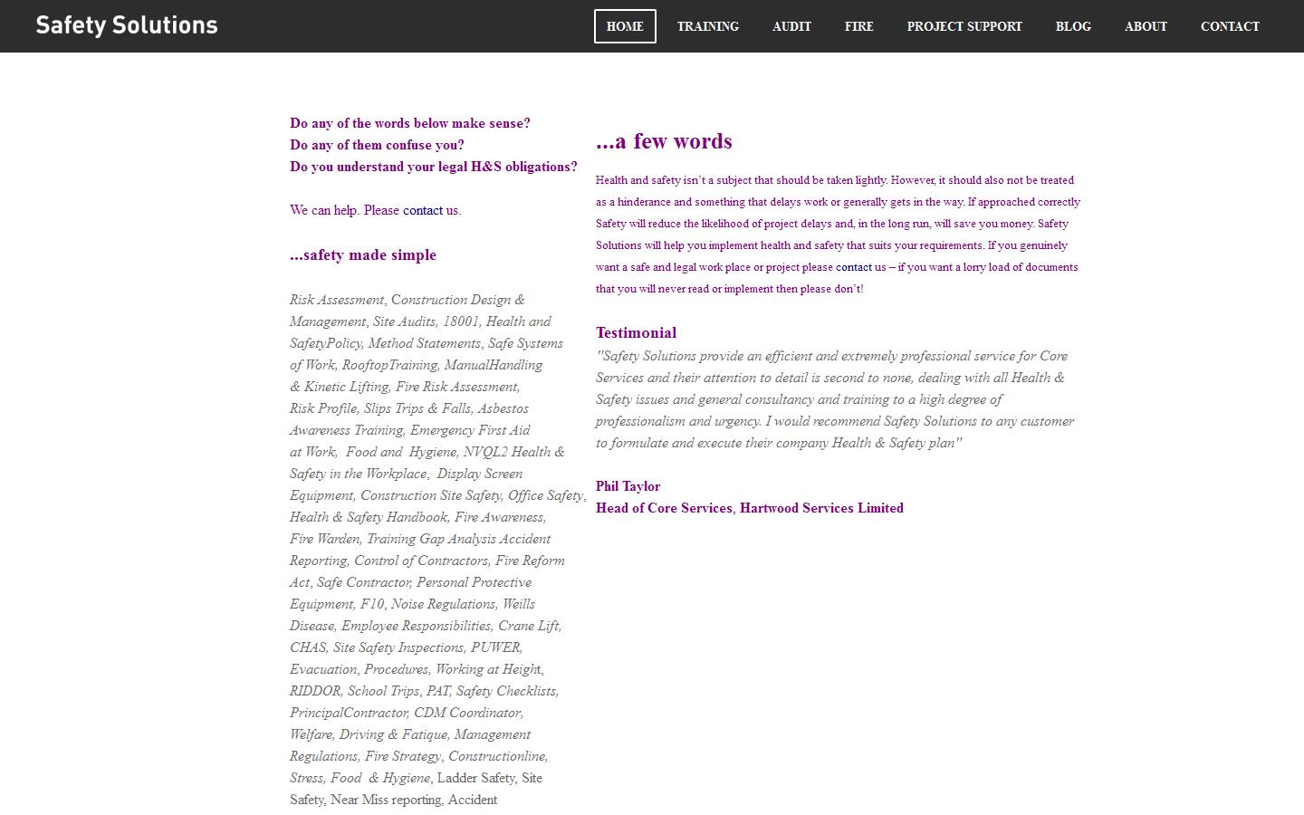 Safety Solutions Northampton Ltd Website