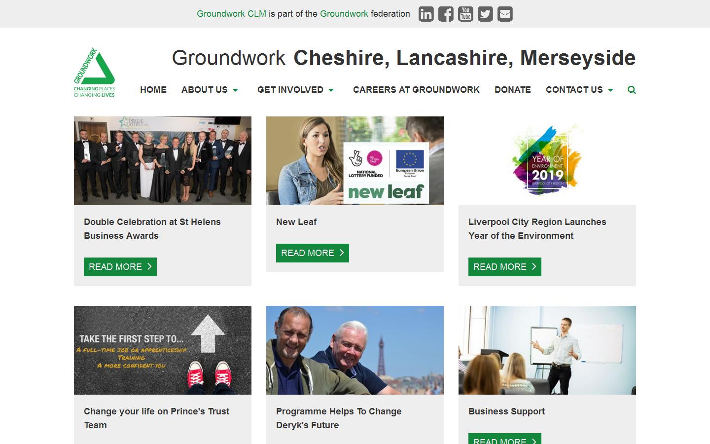 Groundwork Cheshire Lancashire & Merseyside Website