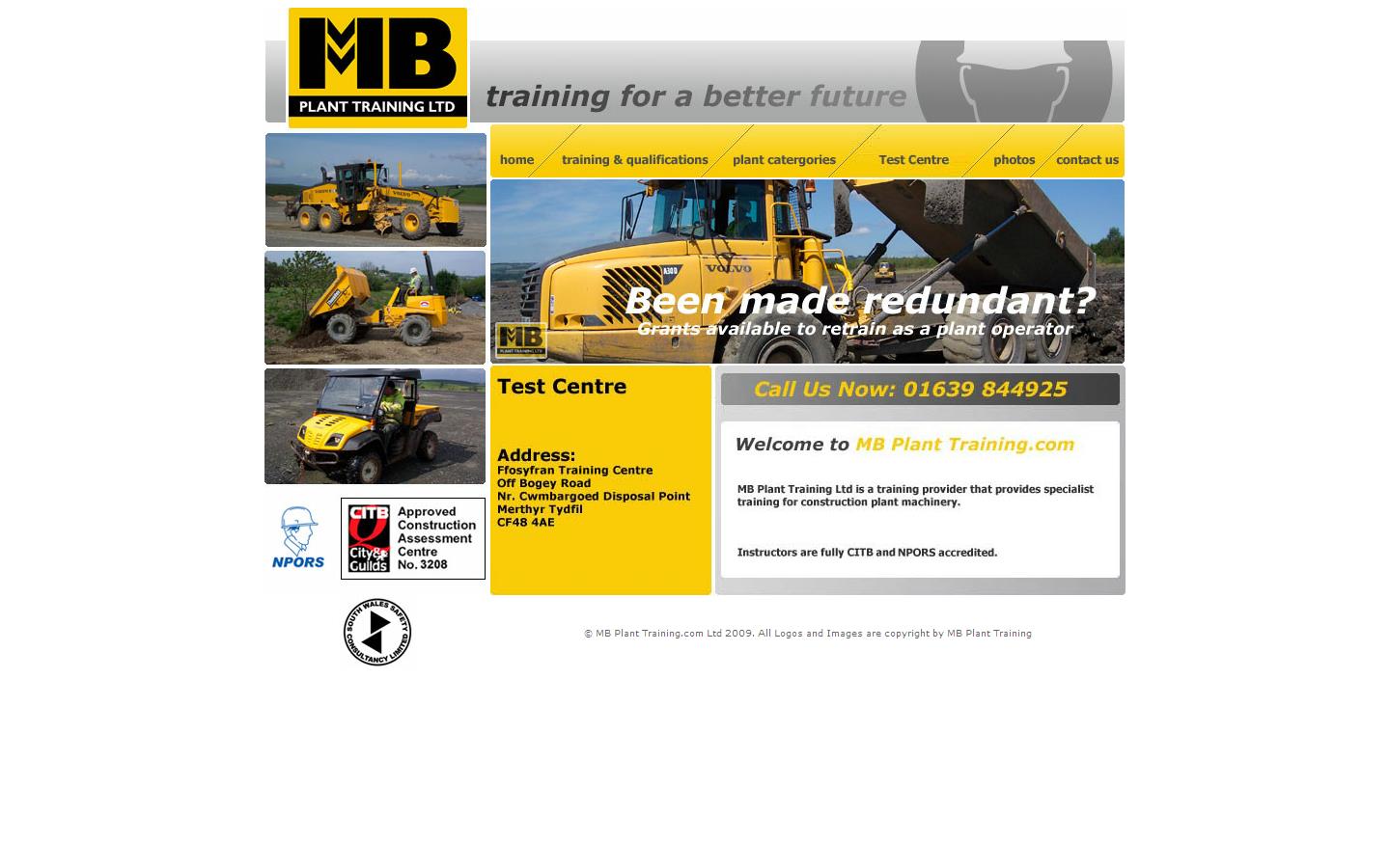 M B Plant Training Ltd Website