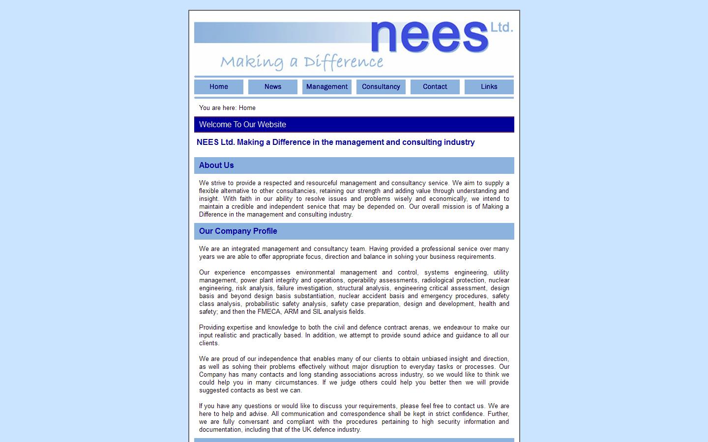 Nuclear Engineering & Environmental Services Ltd Website