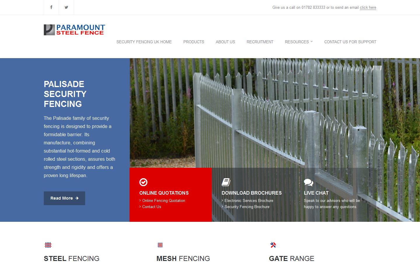 Paramount Steel Fencing Website