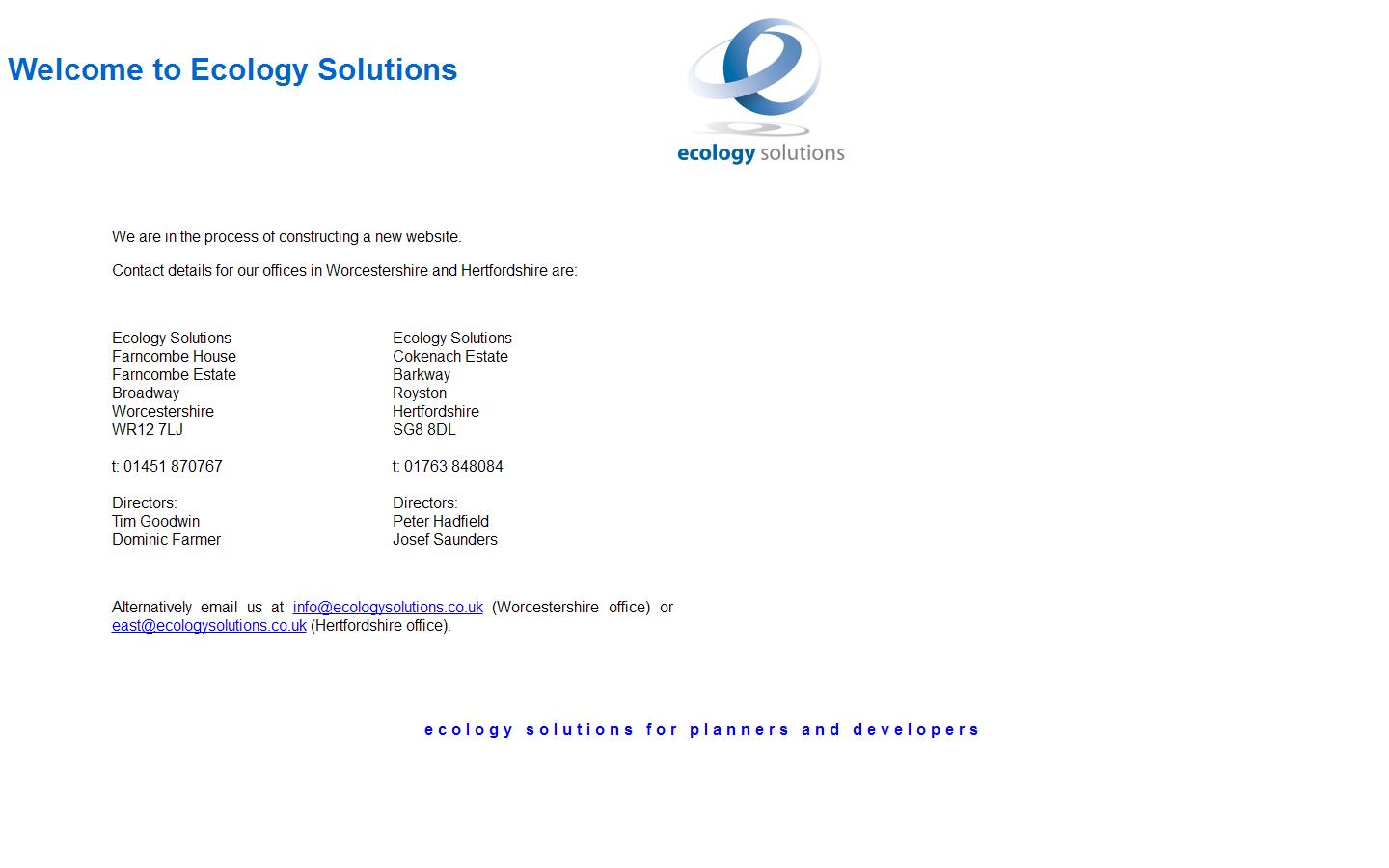 Ecology Solutions Ltd Website