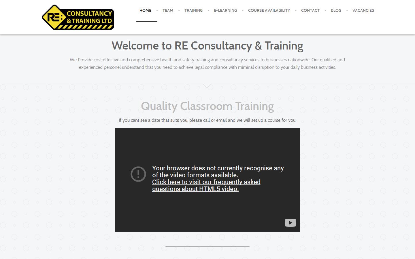 R E Consultancy & Training Ltd Website