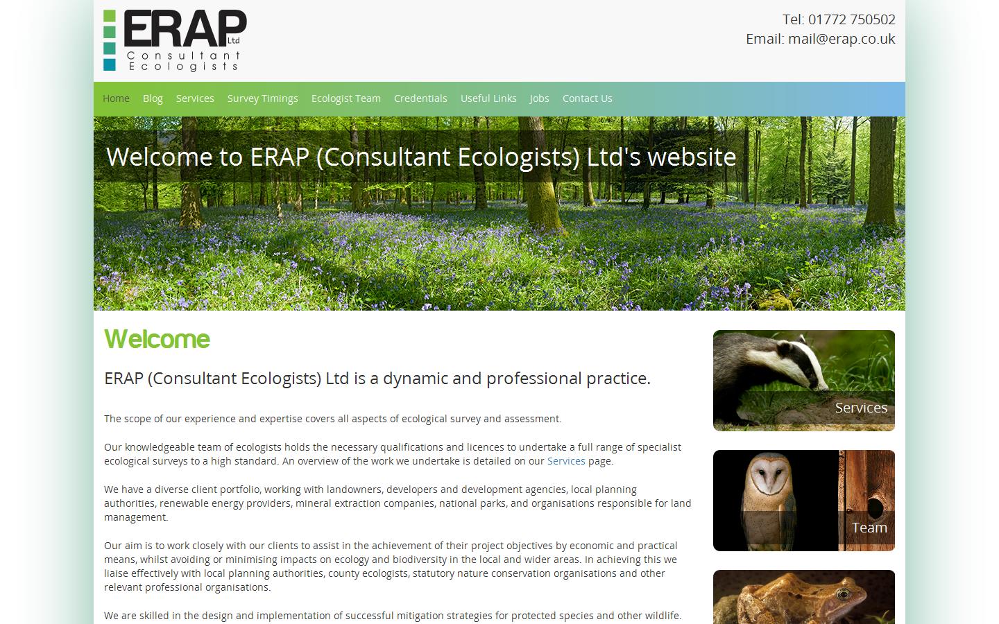 Erap Consultant Ecologists Ltd Website
