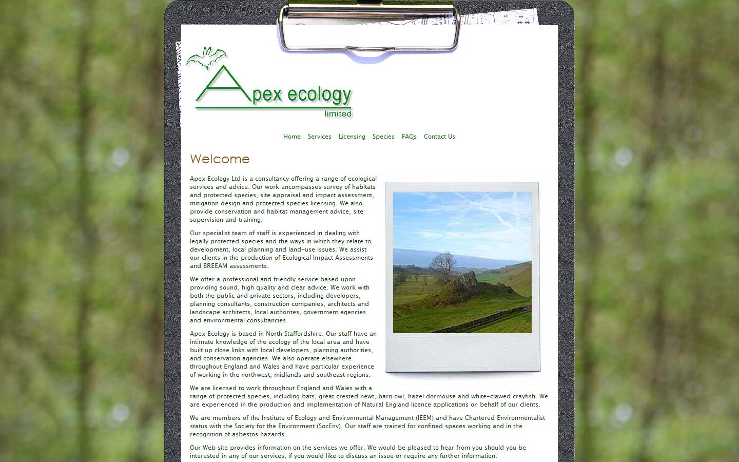 Apex Ecology Ltd Website