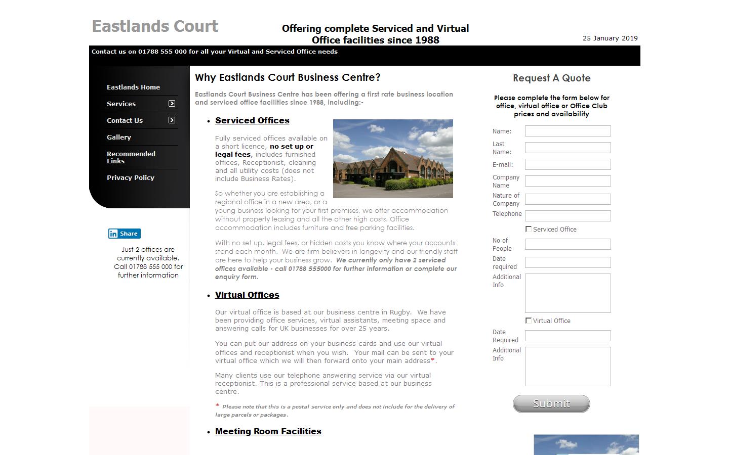 Eastlands Court Business Centre Website
