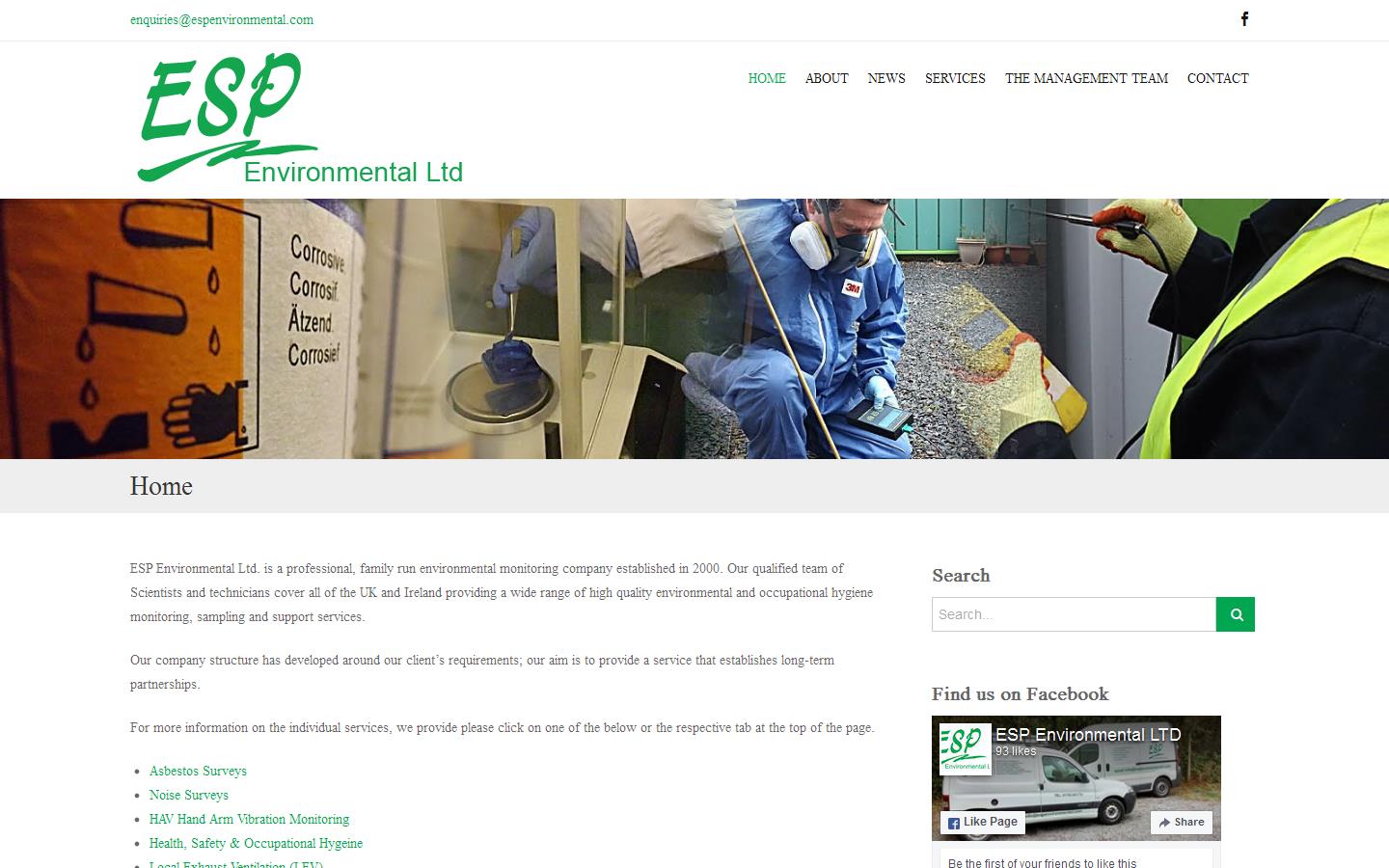 E S P Environmental Ltd Website