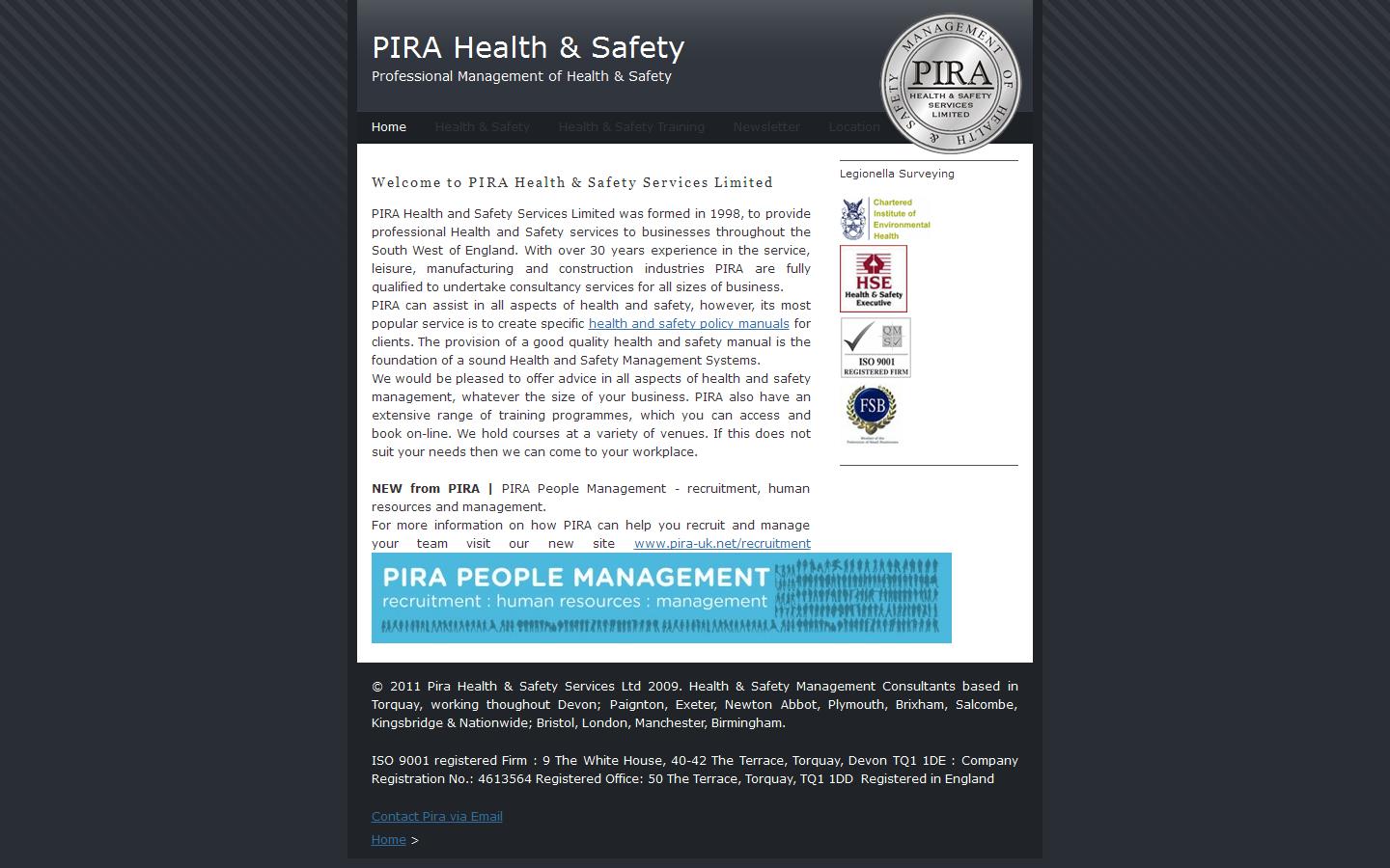 P I R A Services Ltd Website