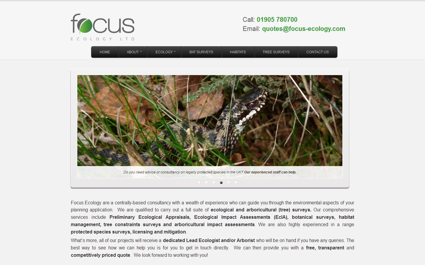 Focus Ecology Ltd Website