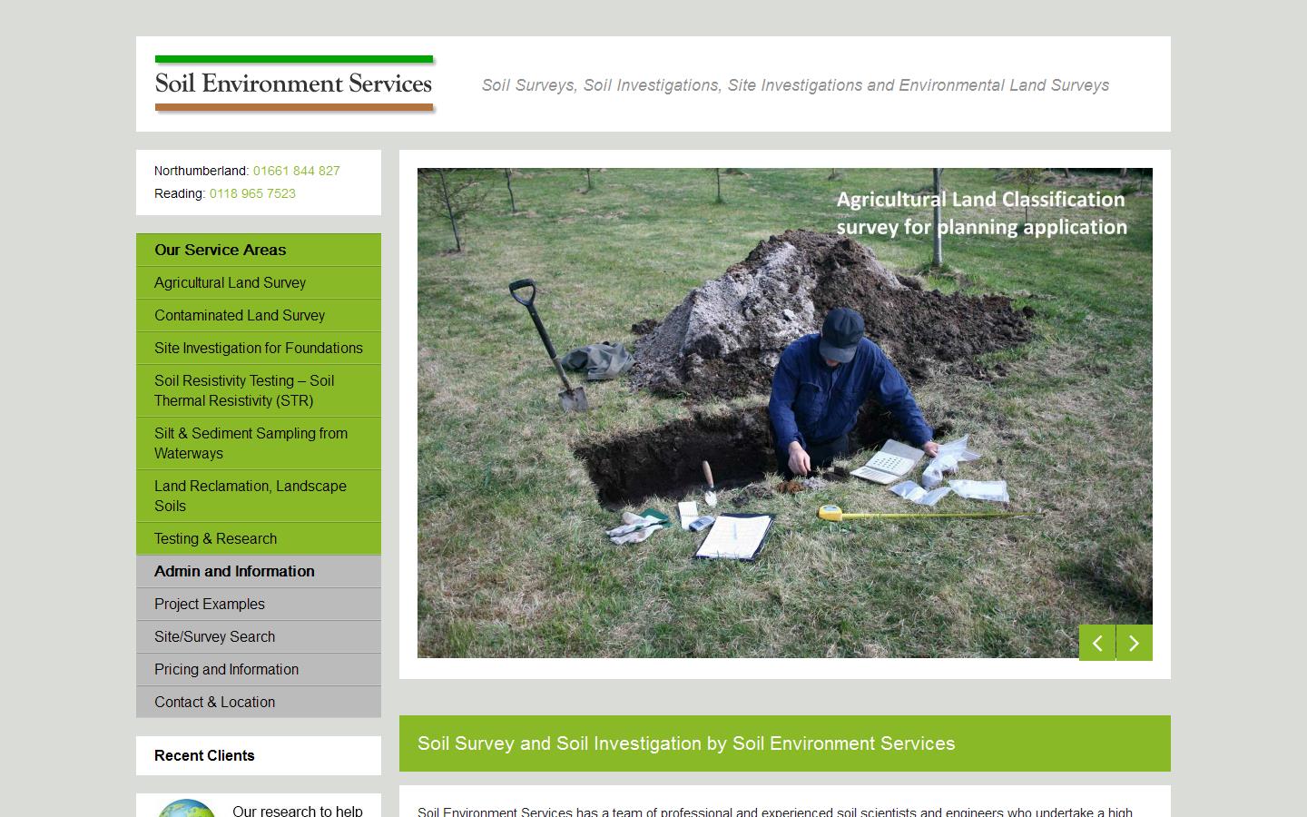 Soil Environment Services Website