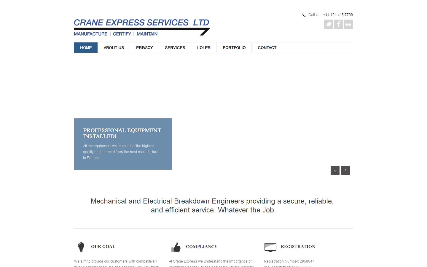 Crane Express Services Ltd Website