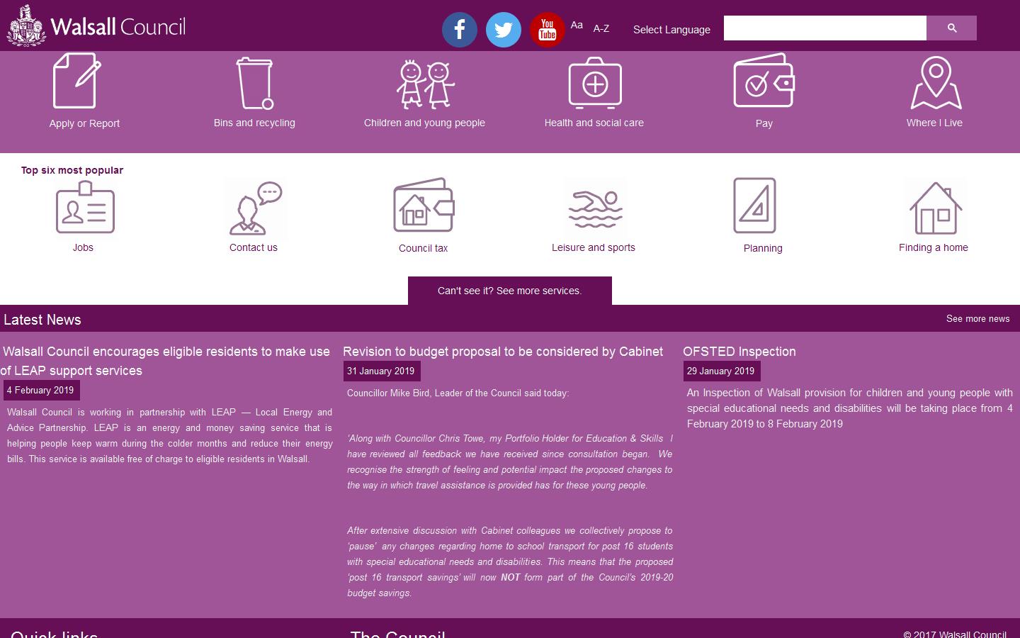 Walsall M B C - Pollution Control Division Website