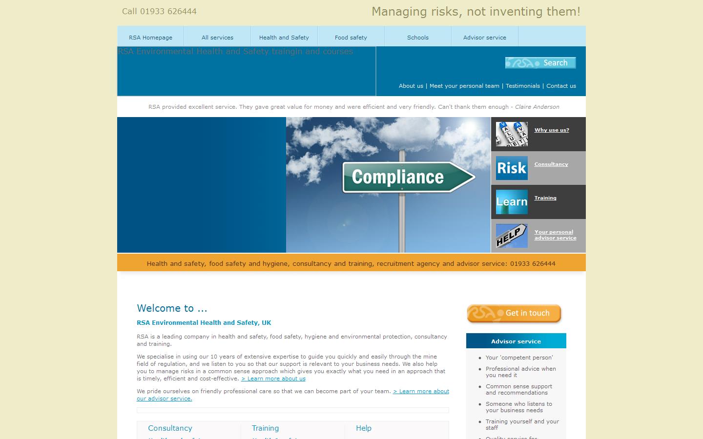 RSA Environmental Health Ltd Website